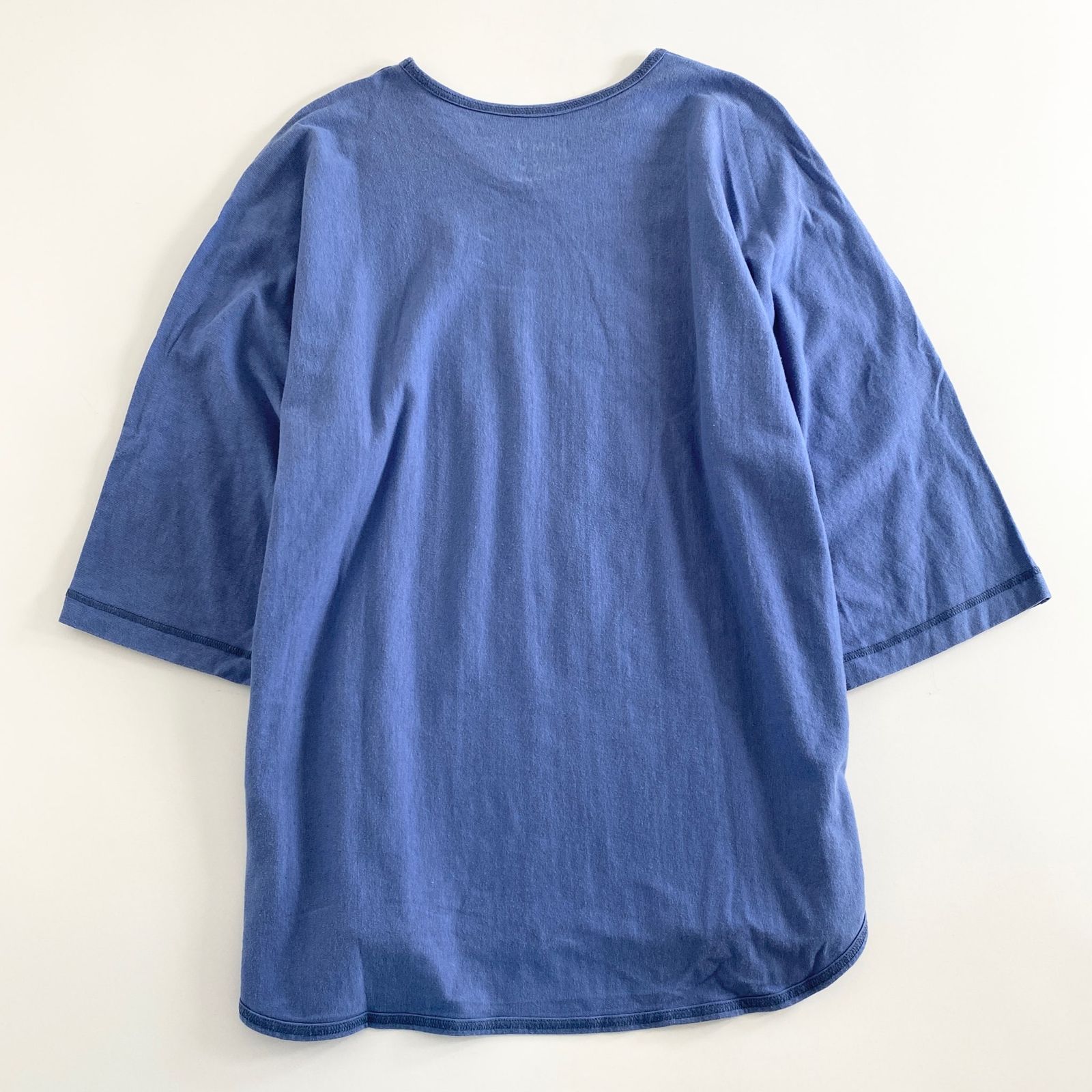 12a21 日本製 HOMME PLISSE ISSEY MIYAKE オムプリッセ イッセイミヤケ 七分袖Tシャツ カットソー 2 サックスブルー  Vネック リネン混 - メルカリ