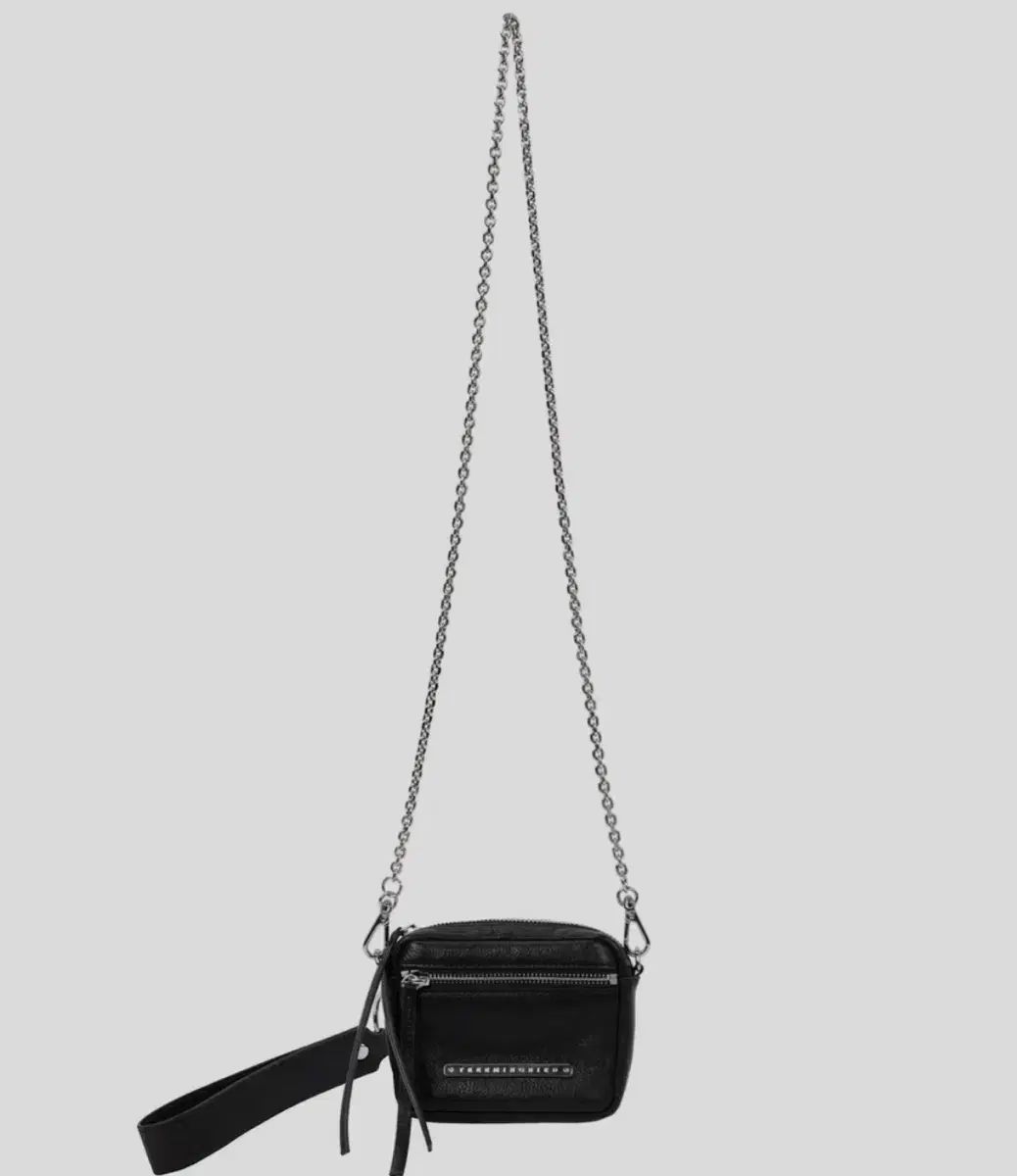 トリミングバード- Cube Metal Chain Mini Bag Black