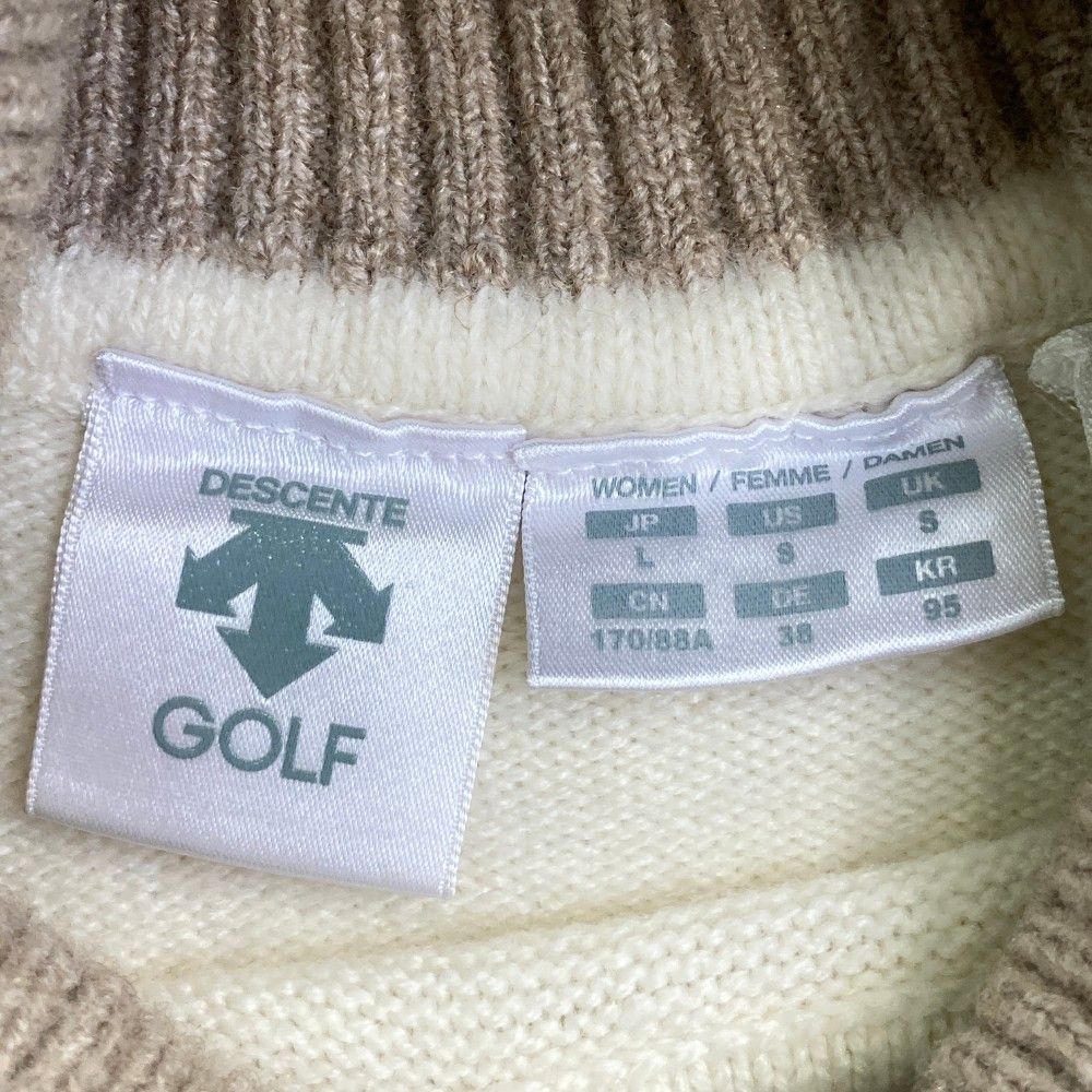 サイズ：L DESCENTE GOLF デサントゴルフ  ハイネック ウール混 ニットセーター  ベージュ系 [240101256198] ゴルフウェア レディース ストスト