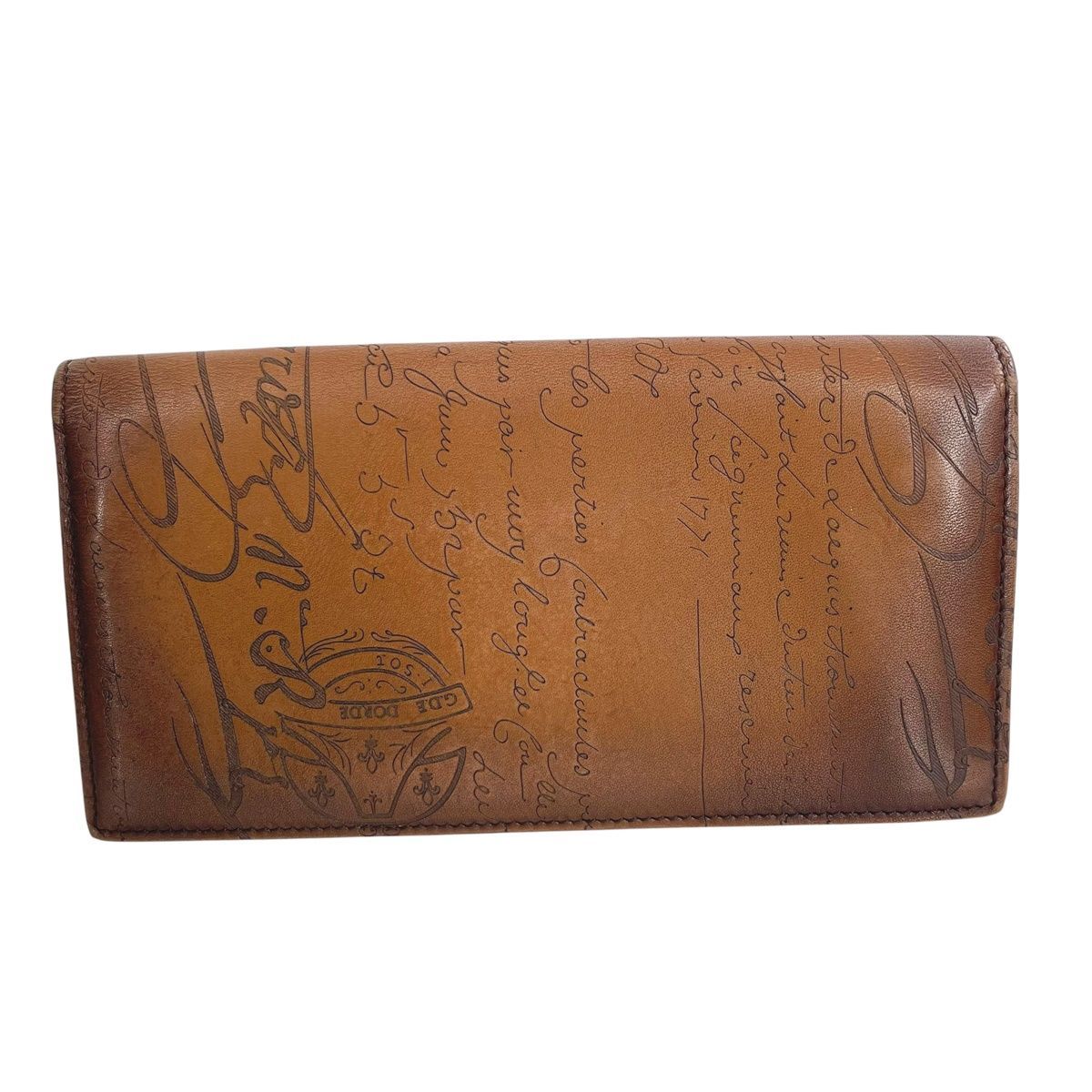 ベルルッティ Berluti 長財布 カリグラフィ 二つ折り ブラウン 中古・古着通販】Berluti (ベルルッティ) カリグラフィ 二つ折り