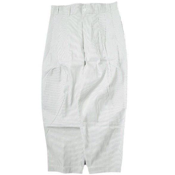 HED MAYNER ヘドメイナー 16SS 6 PLEAT STRIPE PANT 6プリーツストライプパンツ 42 グレー|ホワイト ワイド テーパード ボトムス g9031