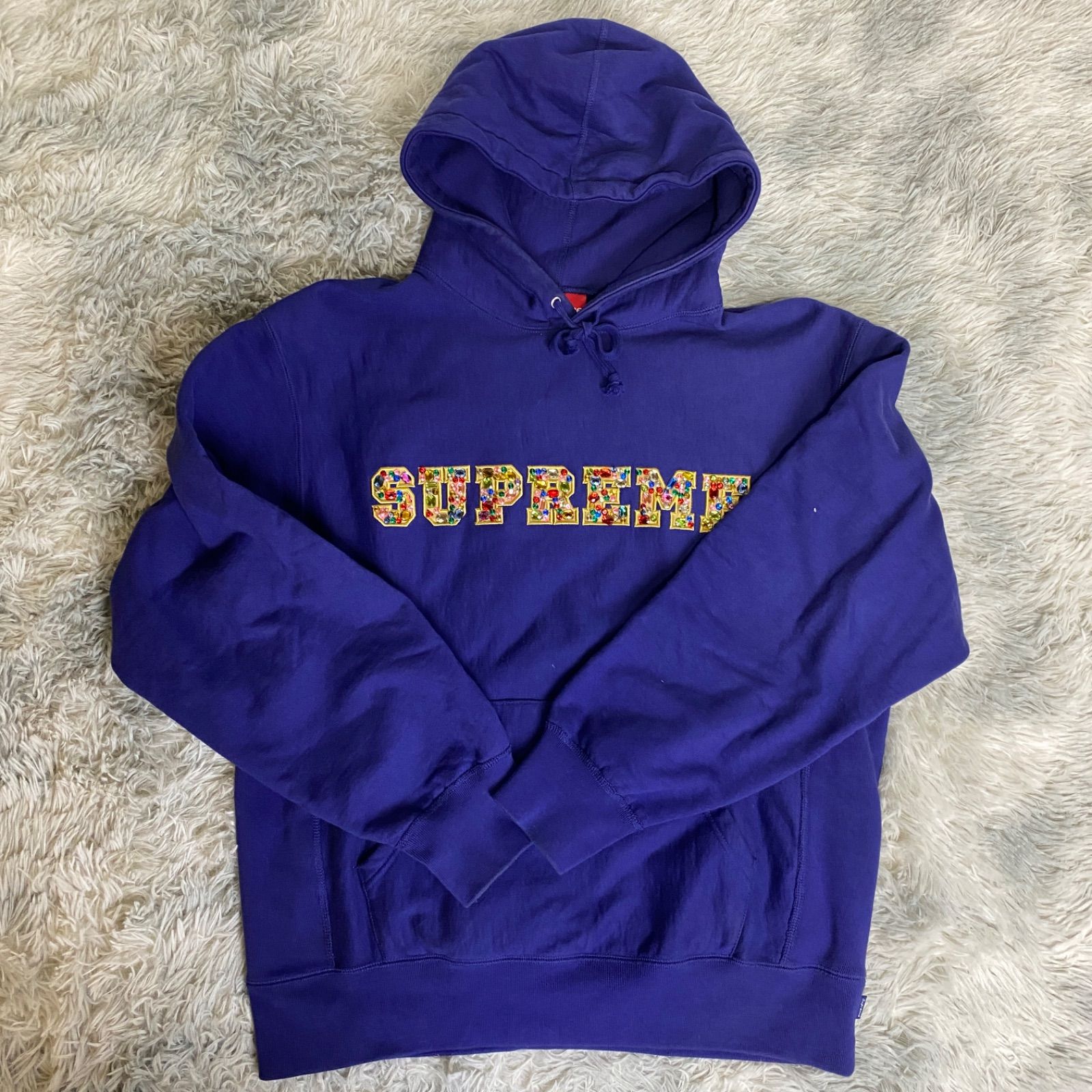 SUPREME シュプリーム メンズ レディース パーカー M 青紫 ロゴ