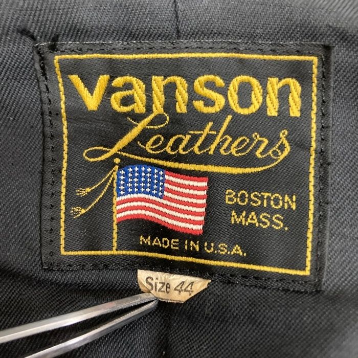 ☆VANSON バンソン TJV USA製 後付けワッペン レザー チーム