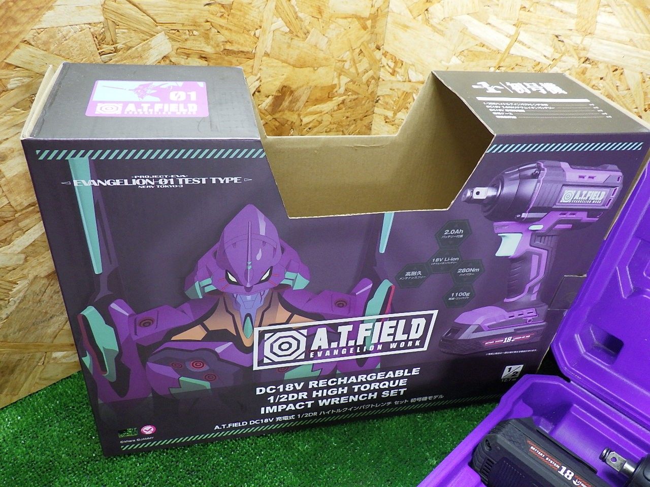 暴走しない エヴァンゲリオン A.T.FIELD 充電式 1 2DR ハイトルクインパクトレンチ 初号機モデル 品 HRDEVELOPMENT_JP