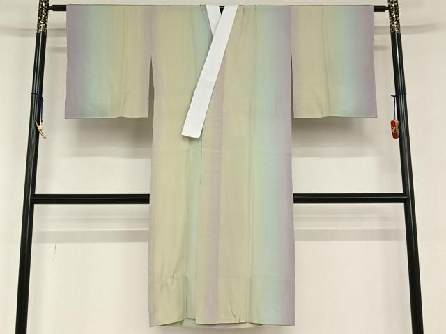 平和屋着物●長襦袢 無双仕立て 縞 暈し染め 正絹 AAAU8149zg