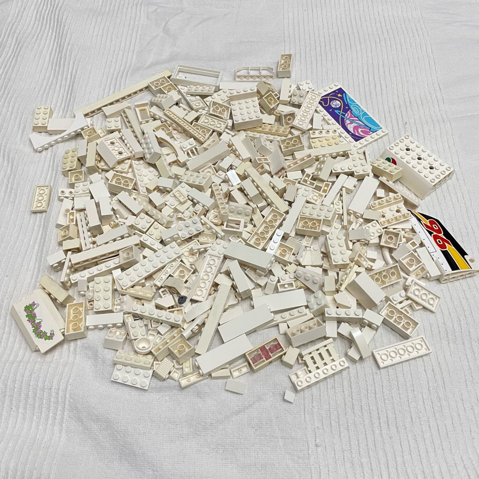 LEGO レゴ 白 ホワイト系 中古 ジャンク パーツ ブロック プレート 電車 大量 ばら売り 部品取り LY-230420-04  LY-230420-05