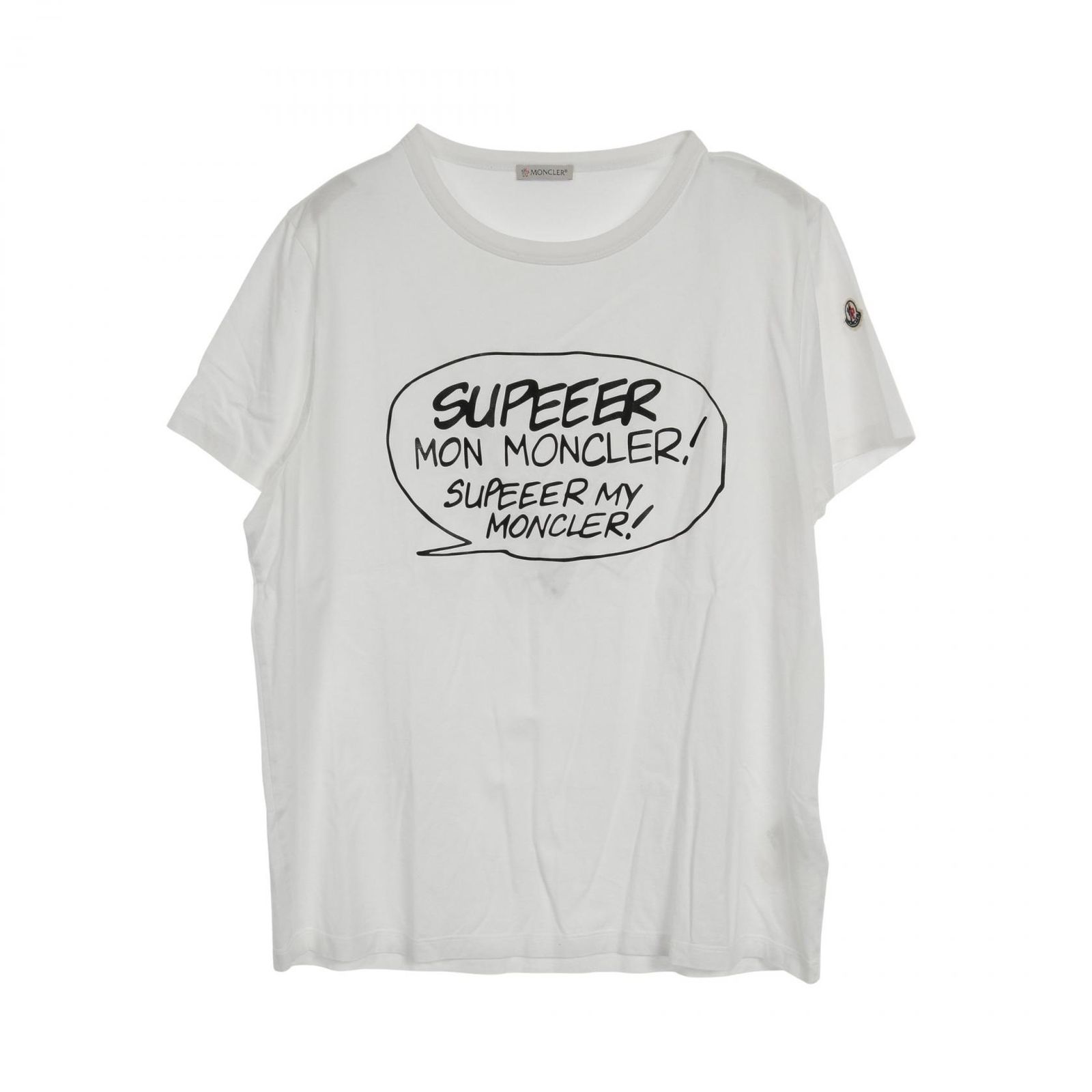モンクレール MONCLER カットソー SUPEEER 8085150 ホワイト コットン Tシャツ ユニセックス Used A