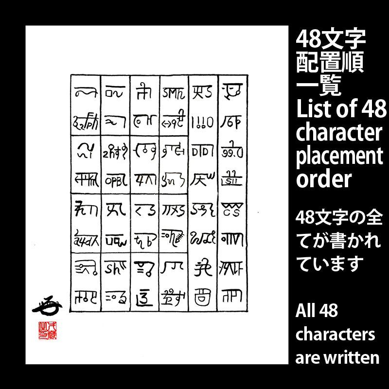 龍体４８文字基本配置図