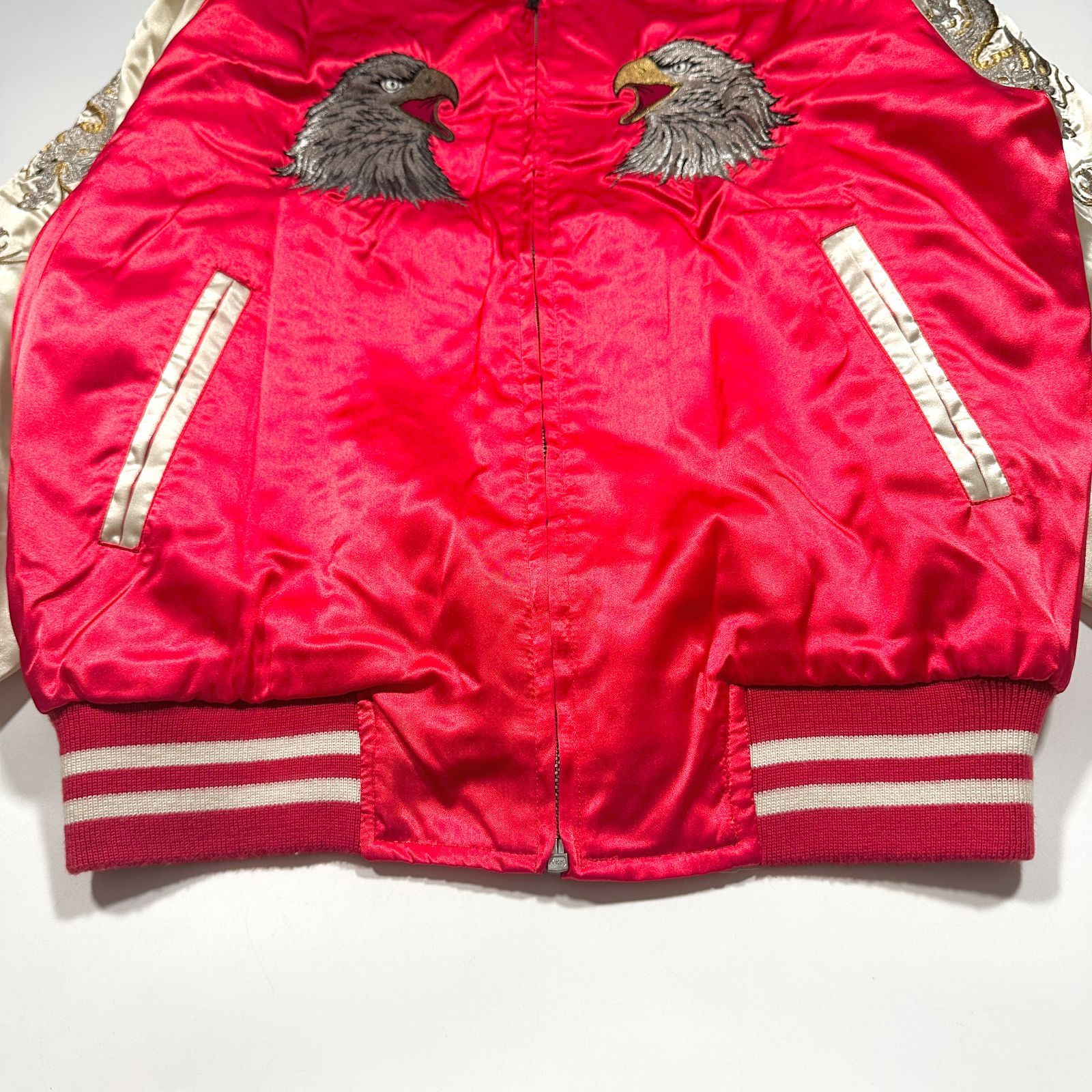 スカジャン ジャケット アウター 袖刺繍 全面刺繍 キルティング