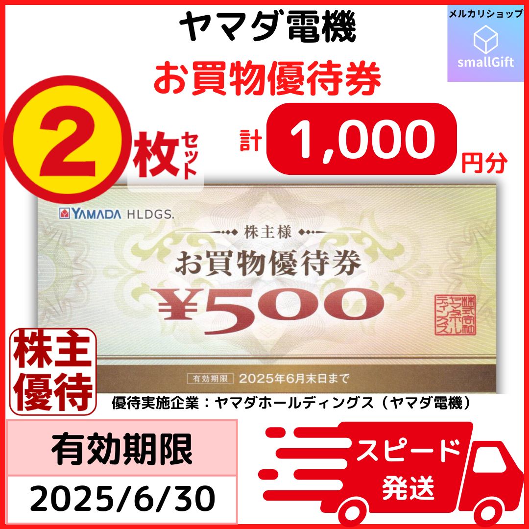 ヤマダ電機 お買物優待券 2枚 1000円分 ヤマダホールディングス 株主優待 25年6月 - メルカリ