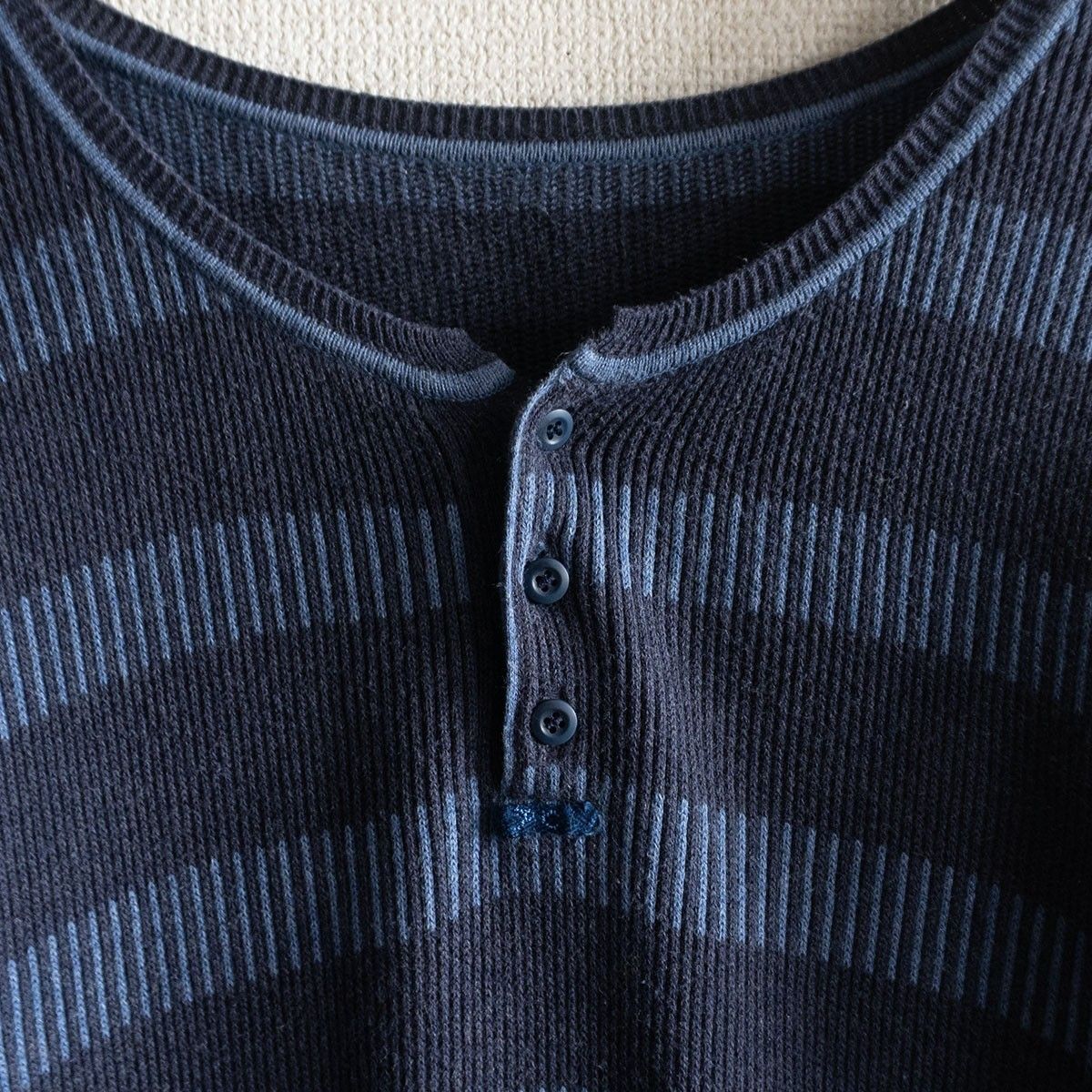 美品】PORTER CLASSIC【ヘンリーネック ボーダーニット】XL コットン 