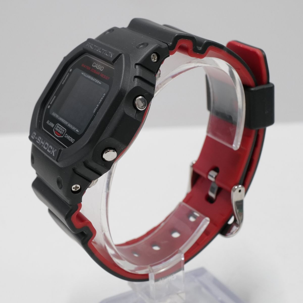 CASIO G-SHOCK DW-5600HR メンズ 腕時計 USED超美品 ブラック×レッド 2 