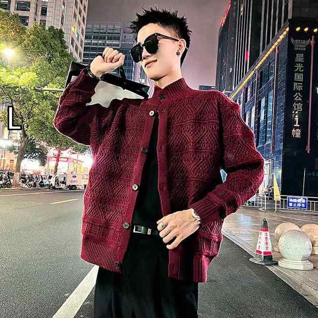 L 春 コーデ メンズ 用 服 シンプル ファッション オシャレ 大人 かっこいい 大きいサイズ ストリート 紳士服 エスニック カーディガン セーター ジャケット レトロ