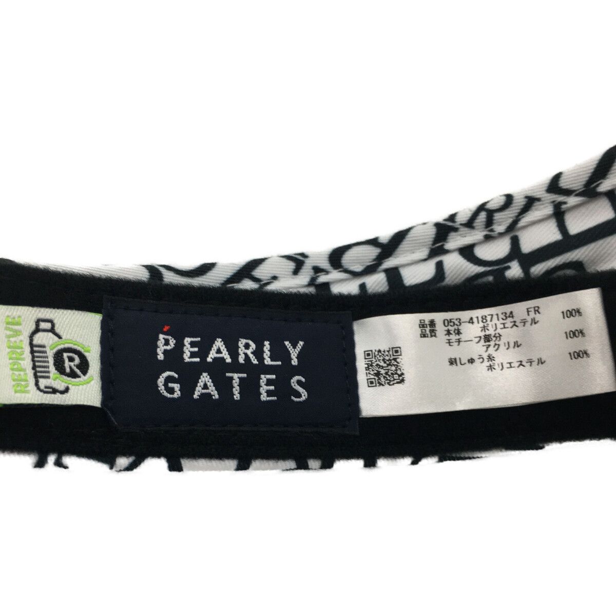 パーリーゲイツ PEARLY GATES サンバイザー フリー ホワイト メゾンロゴ総柄 LLC-HASEGAWATOSO_COM