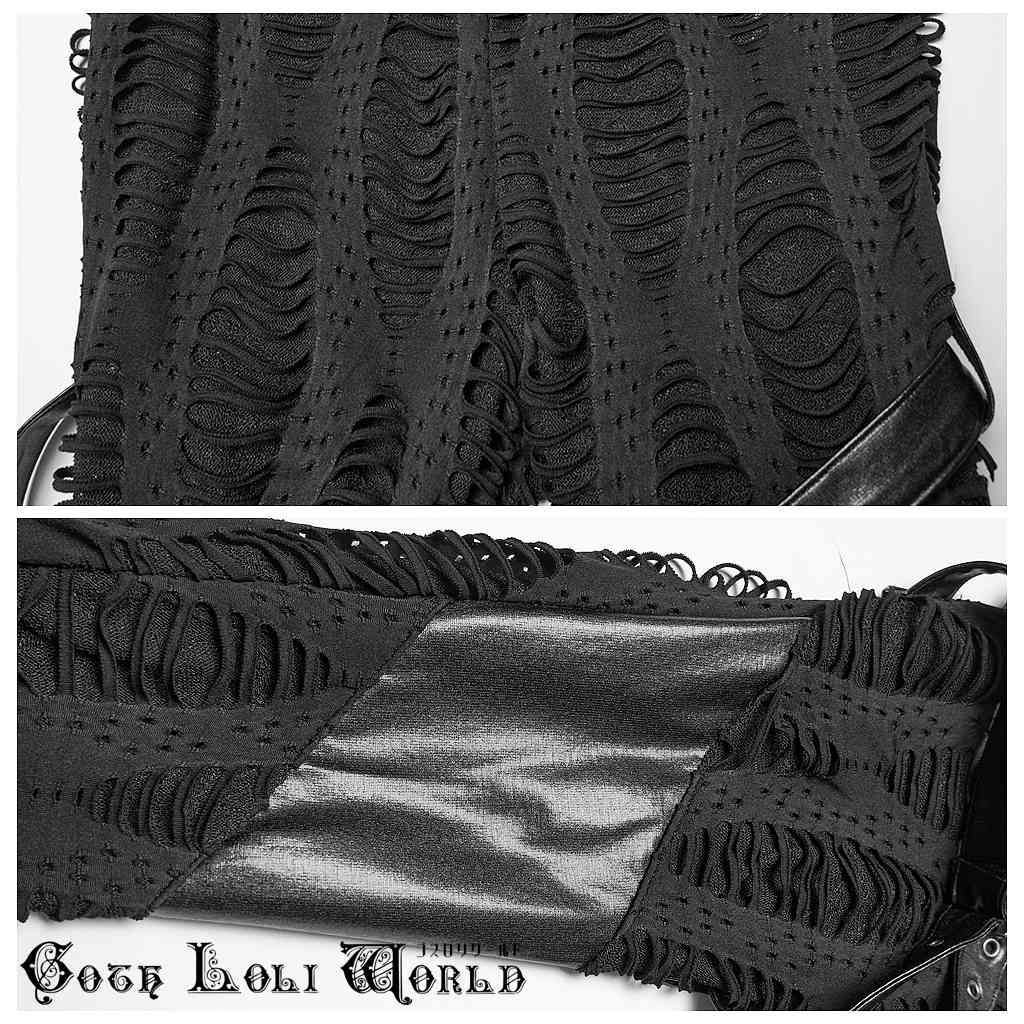 ゴスロリワールド WK-743DDF-BK パンク ロック ファッション ベルト ダメージ レギンス スキニー ロングパンツ ゴシック ビジュアル系 V系 モード系 DECORATOM_COM_BR