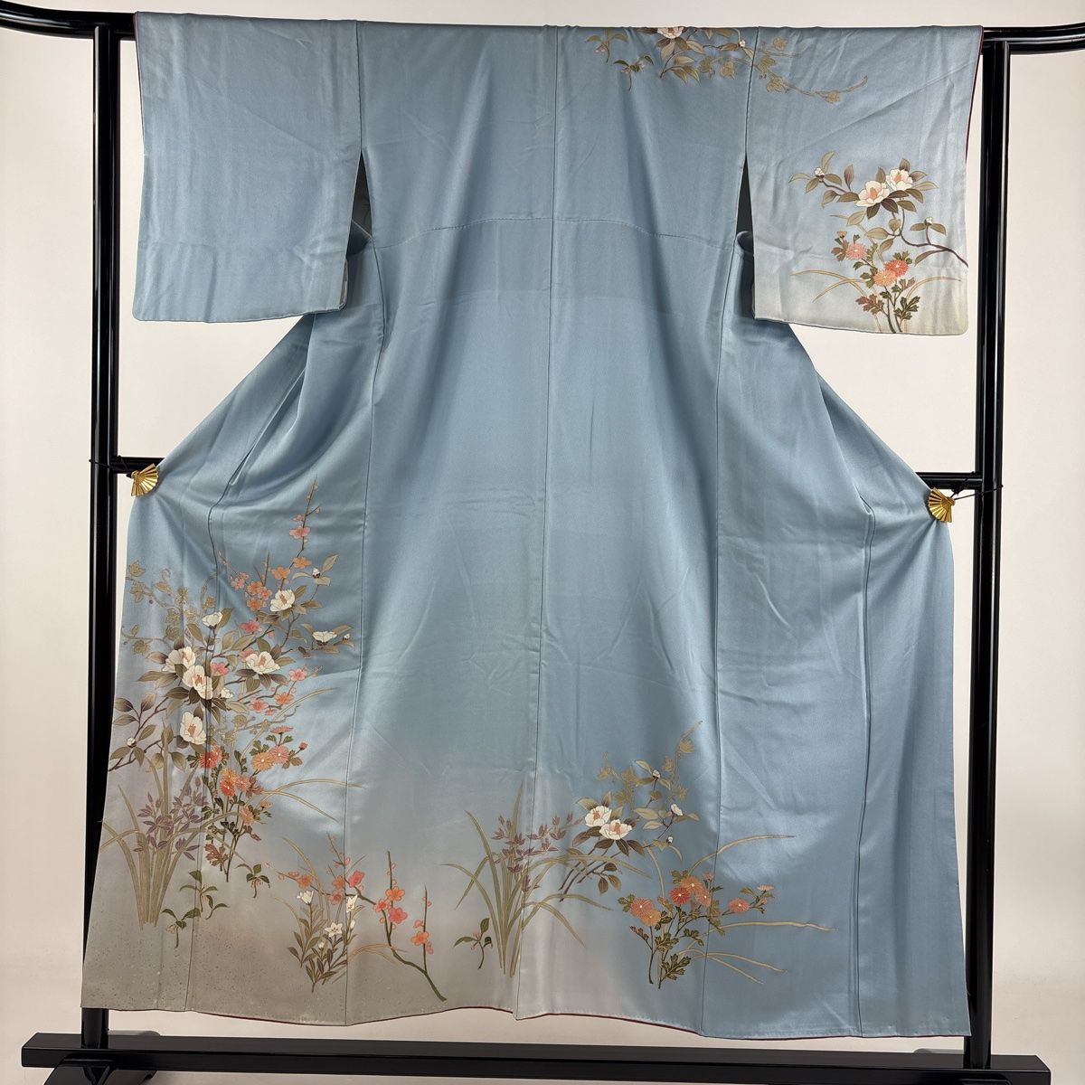 ［3117］訪問着 美品 作家物 流水梅文様 金銀彩 正絹 着物 袷 2276］訪問着 美品 汕頭刺繍 スワトウ 金銀彩 正絹 着物 袷