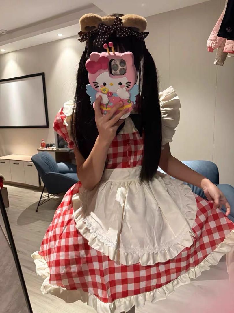チェック柄ロリータワンピース お出かけや女子会