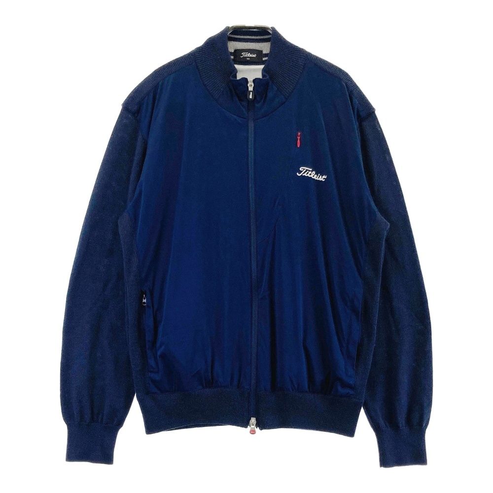 Titleist タイトリスト ニットジャケット 美品タイトリスト ジップパーカー 杢ネイビー ダンボールニット調
