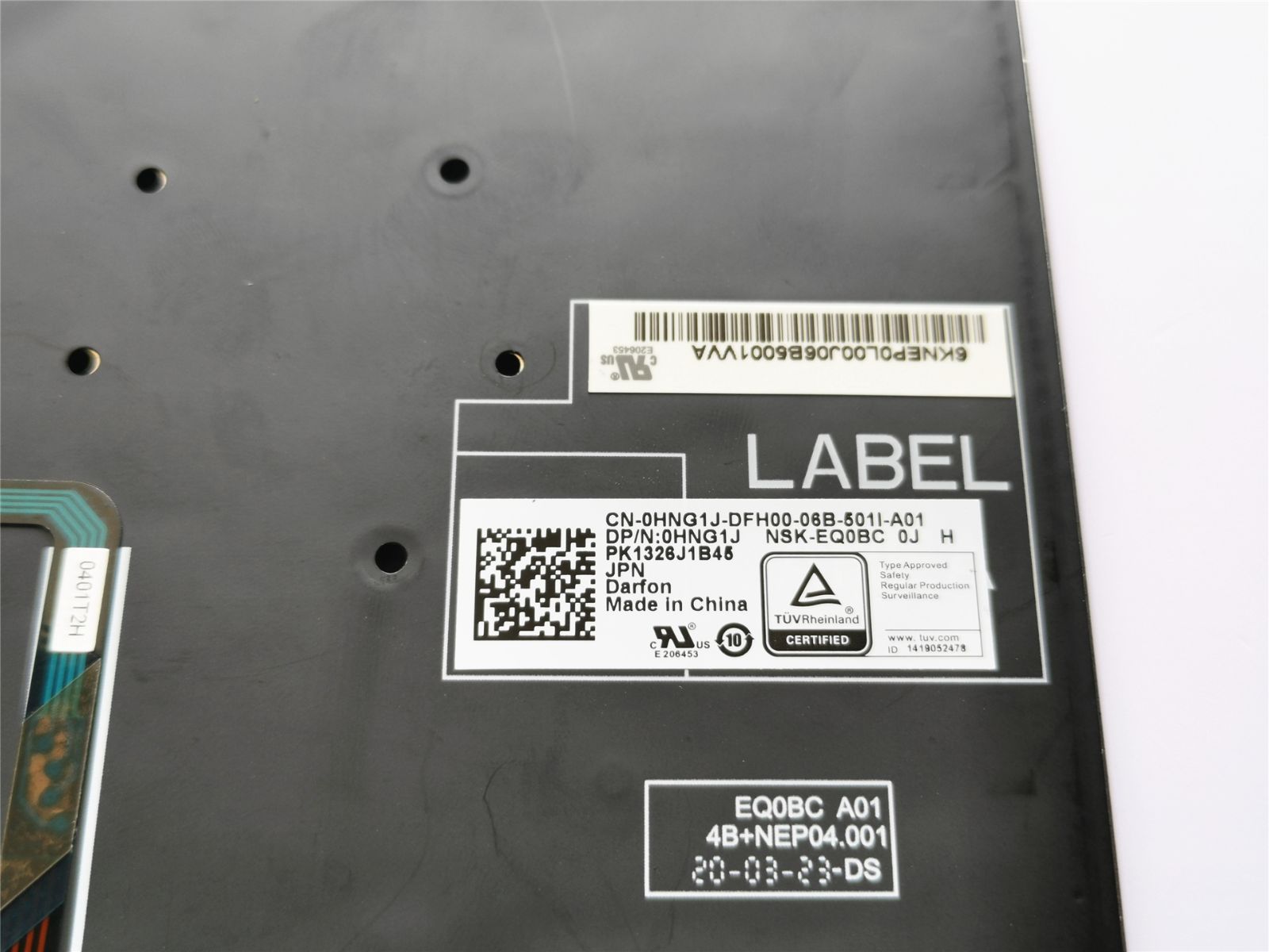 DELL Precision 17 7000シリーズ 7730 7740 P34E ノートPC用 内蔵 日本語キーボード アキュポイントあり、バックライトあり