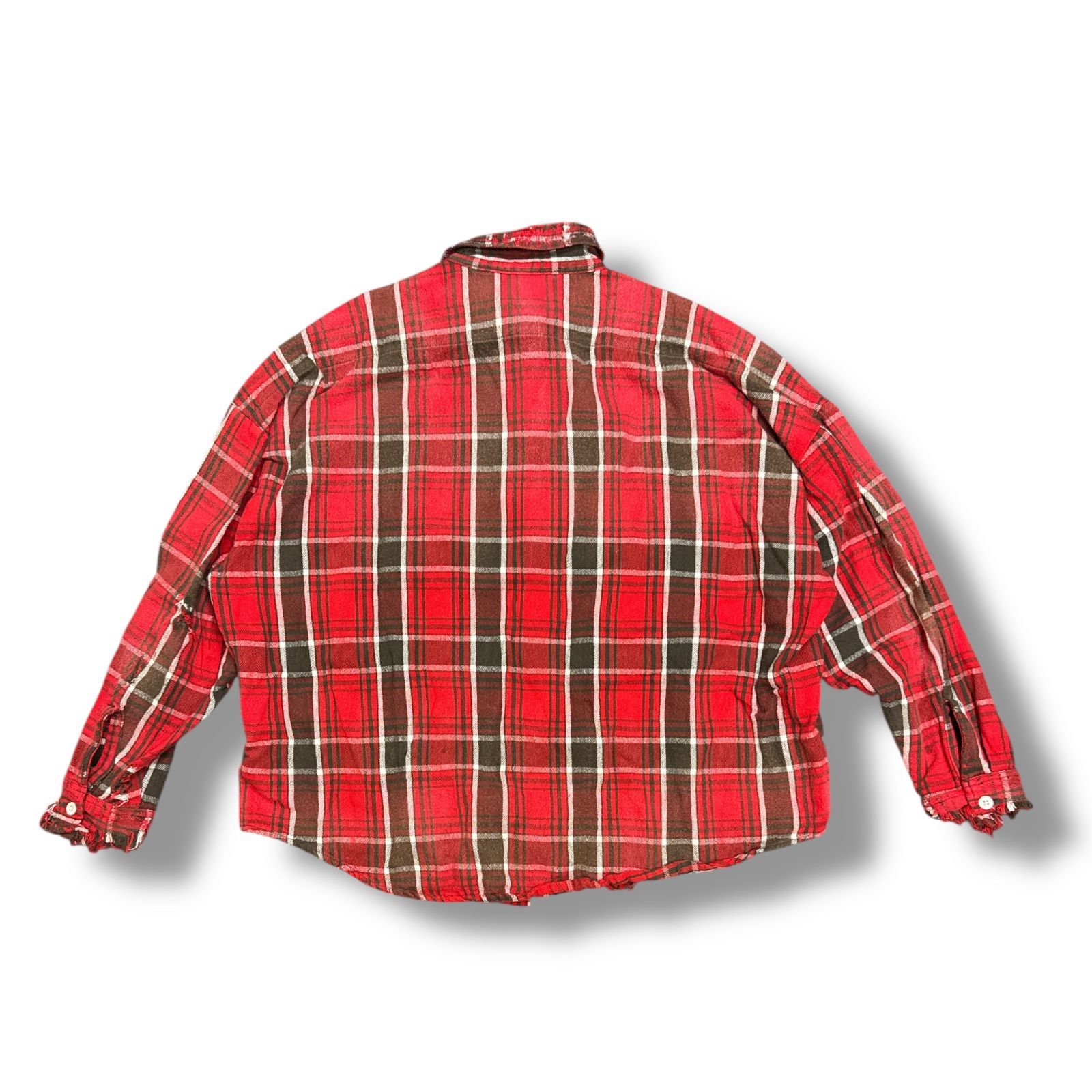 セントマイケル24AW新作FRANNEL SHIRT 赤L 極美品 ネルシャツ 参考上代95700円 SAINT MICHAEL 24AW FRANNEL SHIRT フランネル