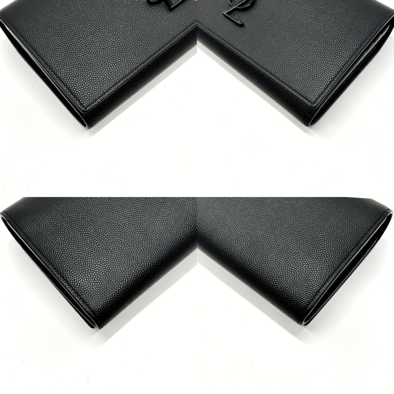 極美品◆SAINT LAURENT 長財布 カサンドラ キャビアスキン 黒 極美✨サンローラン 長財布 キャビアスキン YSL カサンドラ ブラック