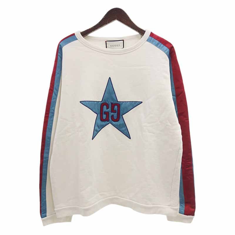 グッチ/GUCCI 19AW Star Logo Sweat スター ロゴ クルーネック スウェット ホワイト サイズ メンズM - メルカリ