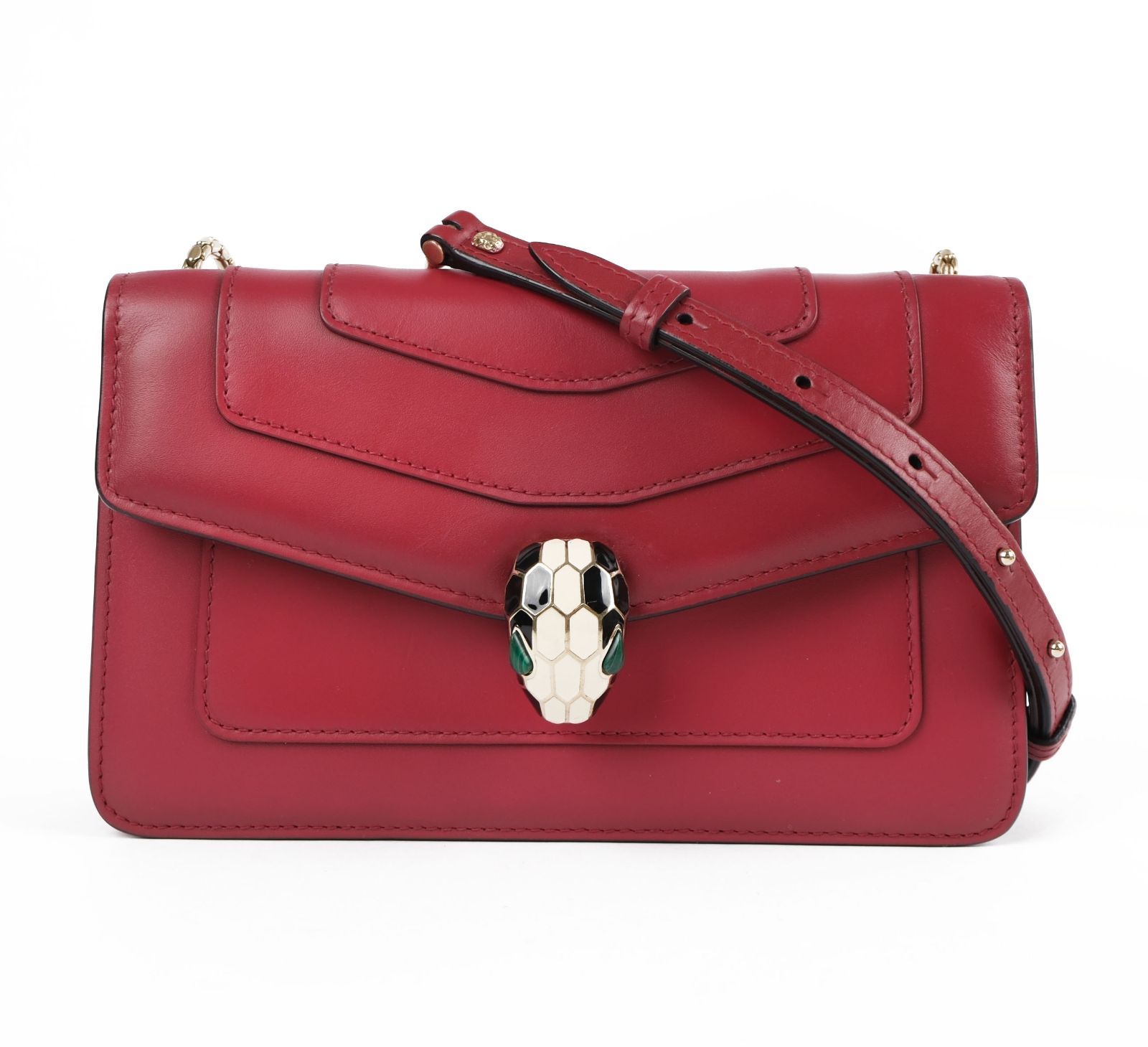 BVLGARI ブルガリ セルペンティ フォーエバー ショルダーバッグ 赤 斜めがけ クラッチバッグ ２WAY ポーチ レッド レディース
