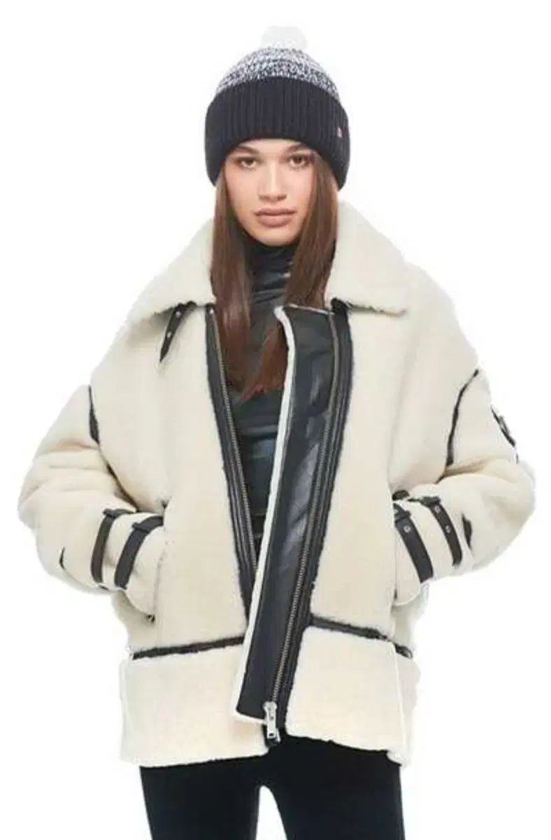 MOOSE KNUCKLES ムースナックルズ レディース リアル ムートン XS 55 66 ハーフ