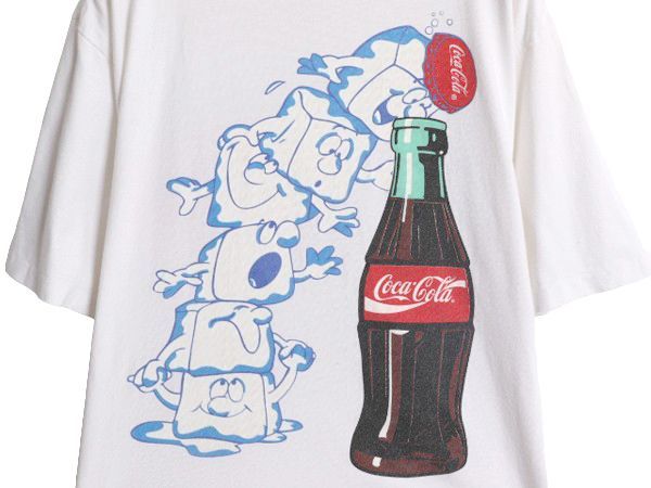 お得なクーポン配布中!】 90s USA製 コカコーラ 両面 プリント 半袖 Tシャツ メンズ XL 90年代 オールド 企業 Coca Cola  ヘビーウェイト シングルステッチ ホワイト - アウトレットと限定