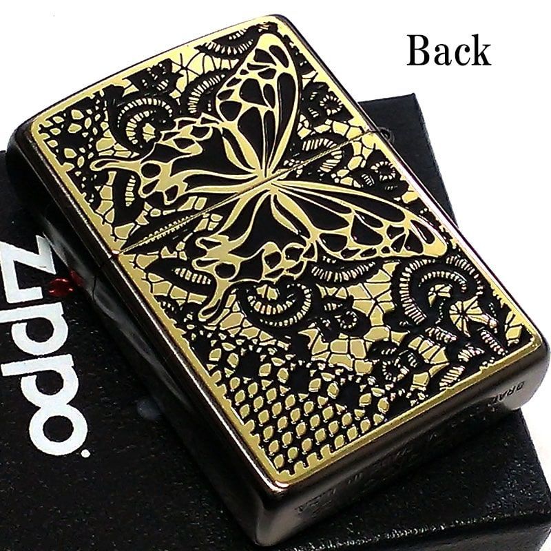 ZIPPO セクシーメタル 裏面蝶 ジッポ ライター 限定シリアルNo.入り 