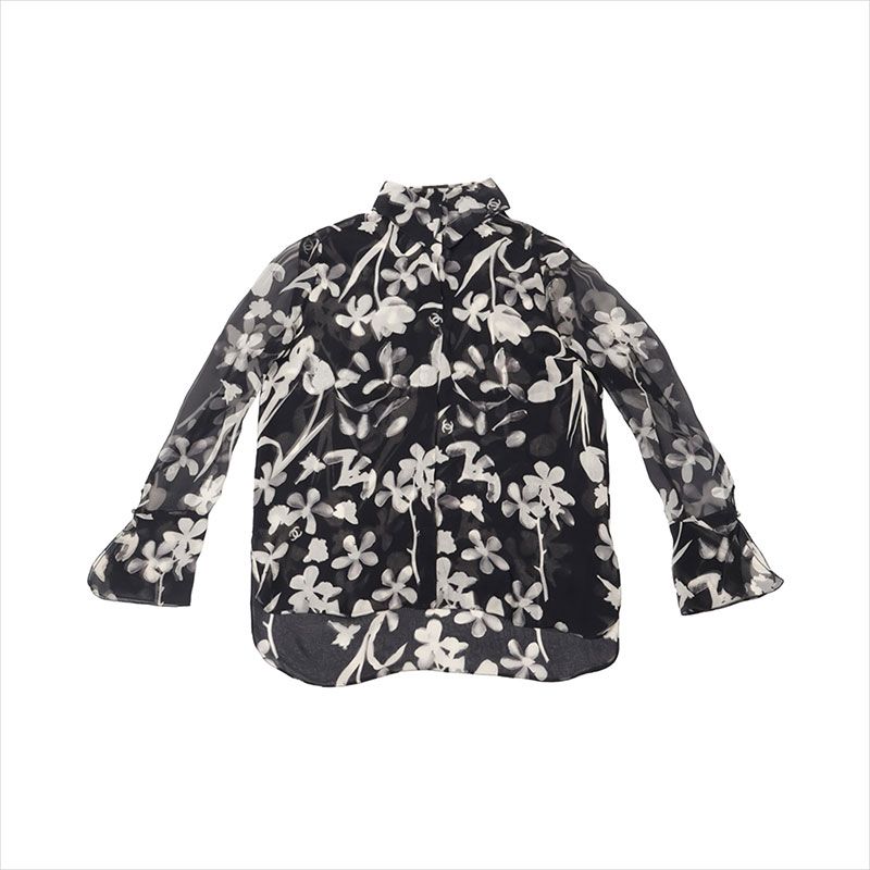 CHANEL シャネル 長袖シャツ ココマーク 04S シルク P23755V14109 Size  