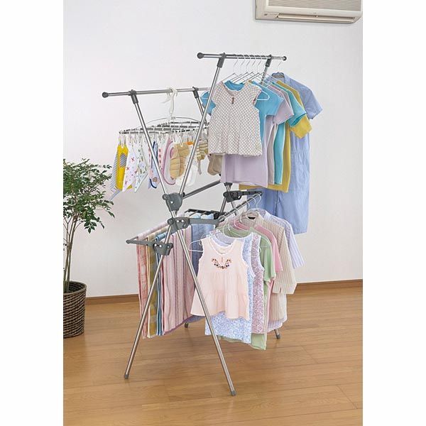 ステンレス2段式物干しスタンド