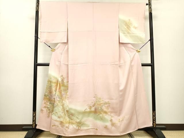 平和屋着物▽訪問着 螺鈿 草花 暈し染 金銀彩 正絹 逸品