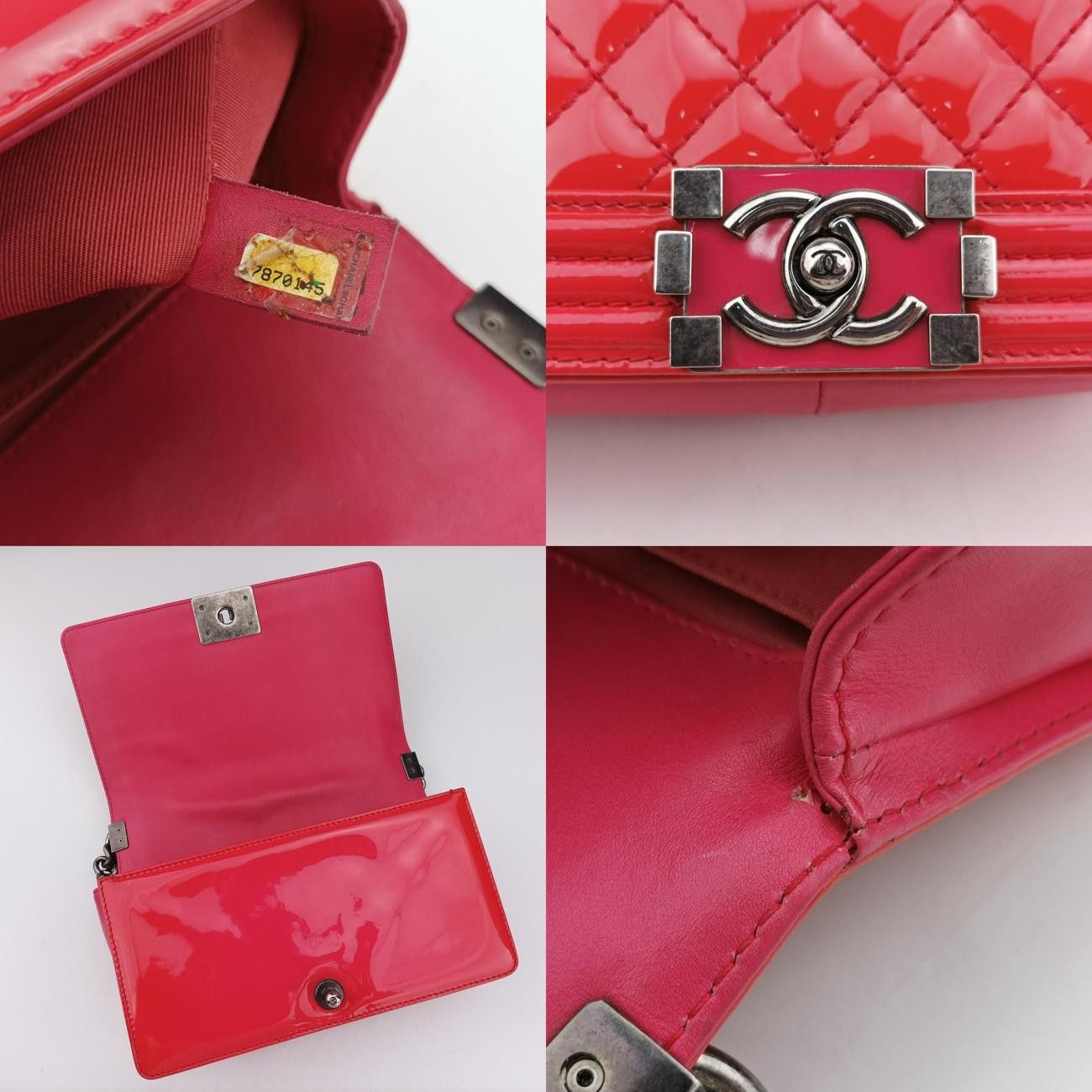 シャネルChanelボーイシャネルピンクパテントA6708617870145