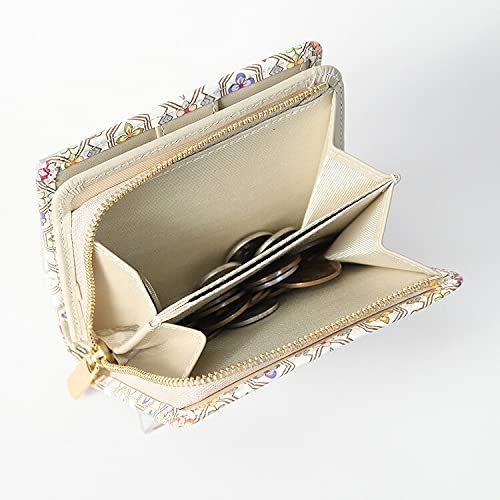 浅草文庫] 友禅染 二つ折り 財布 L字ファスナー 花菱 はなびし 柄 江戸