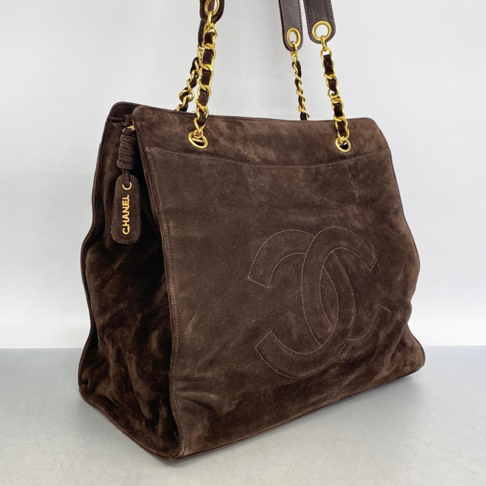 CHANEL ブラウン スエード トートバッグ シャネル(Chanel) シャネル トートバッグ スウェード ブラウン
