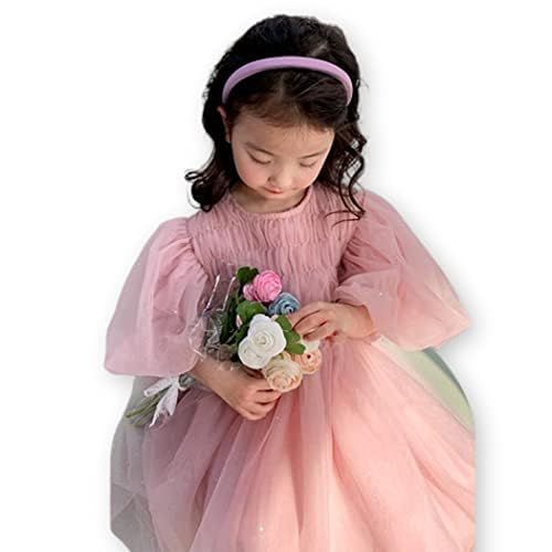 【人気商品】ドレス ベビー バルーン袖 結婚式 ピンク 誕生日 ワンピース キッズ レース チュール 子供 Style] プレゼント u0026 お祝い [MTP