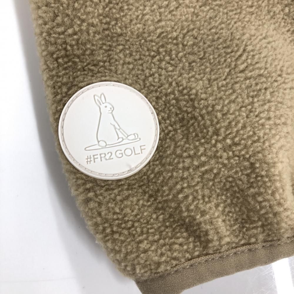 美品】エフアールツー フリースジャケット ベージュ ハーフジップ ロゴ