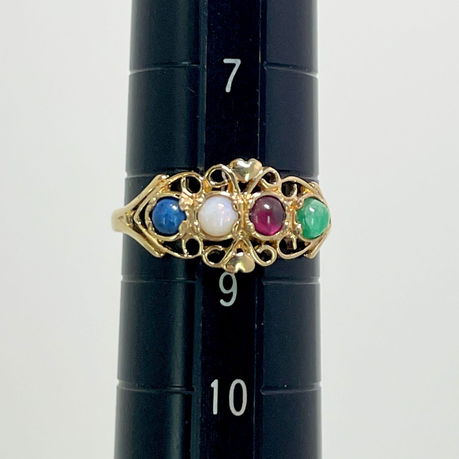 ヴィンテージ K9 マルチストーン 375 リング /24-1659S - メルカリ