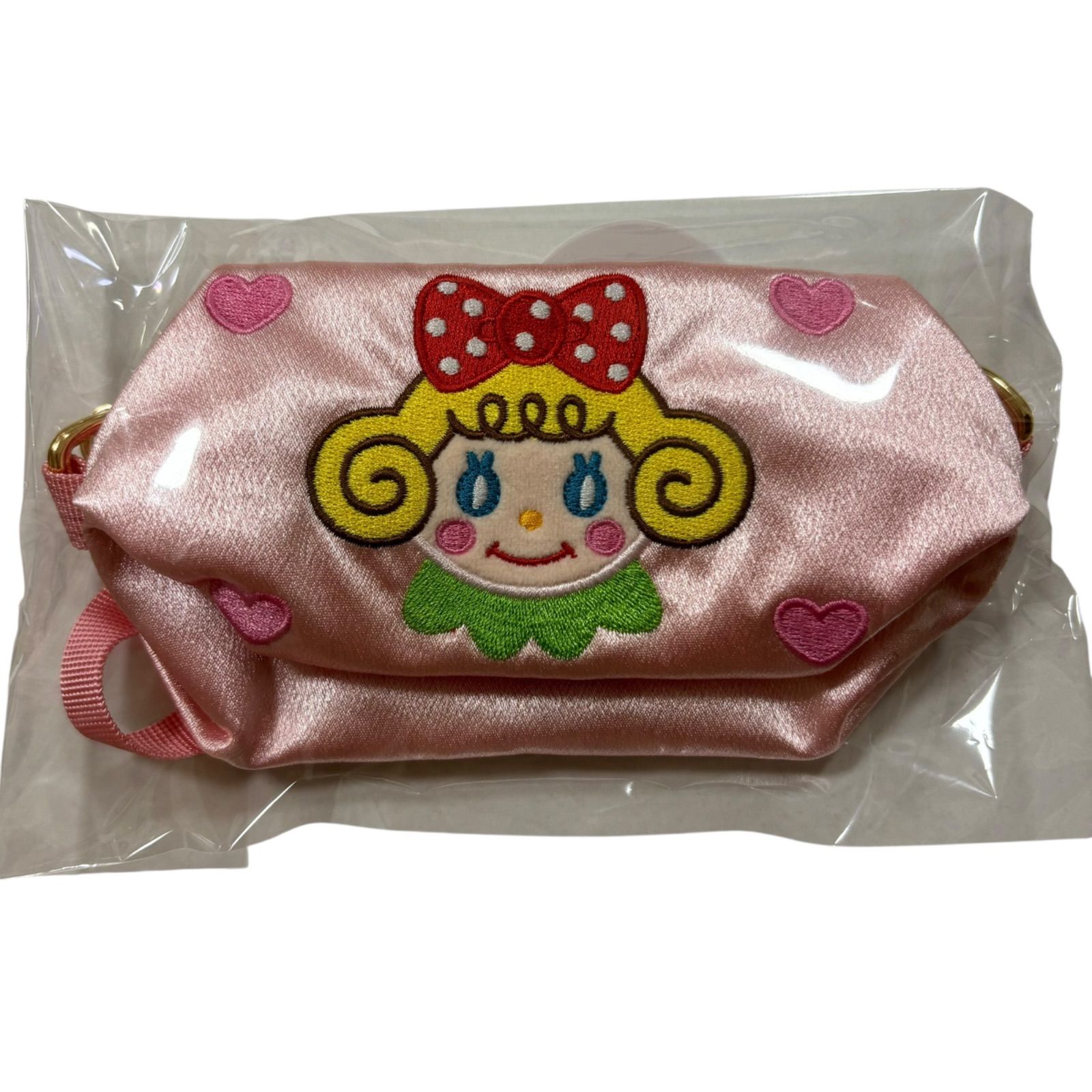 ZG8 代官山Curly Collection ハンドル付きBOX型刺繍ポーチ