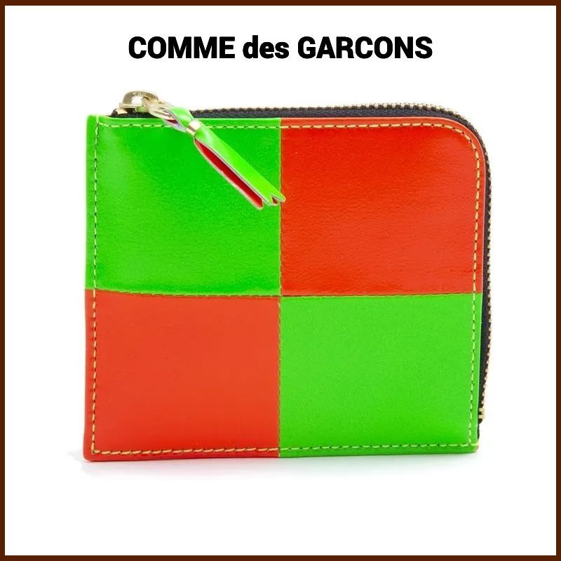 COMME des GARCONS ミニ財布 FLUO SQUARES WALLET SA3100FS ユニ