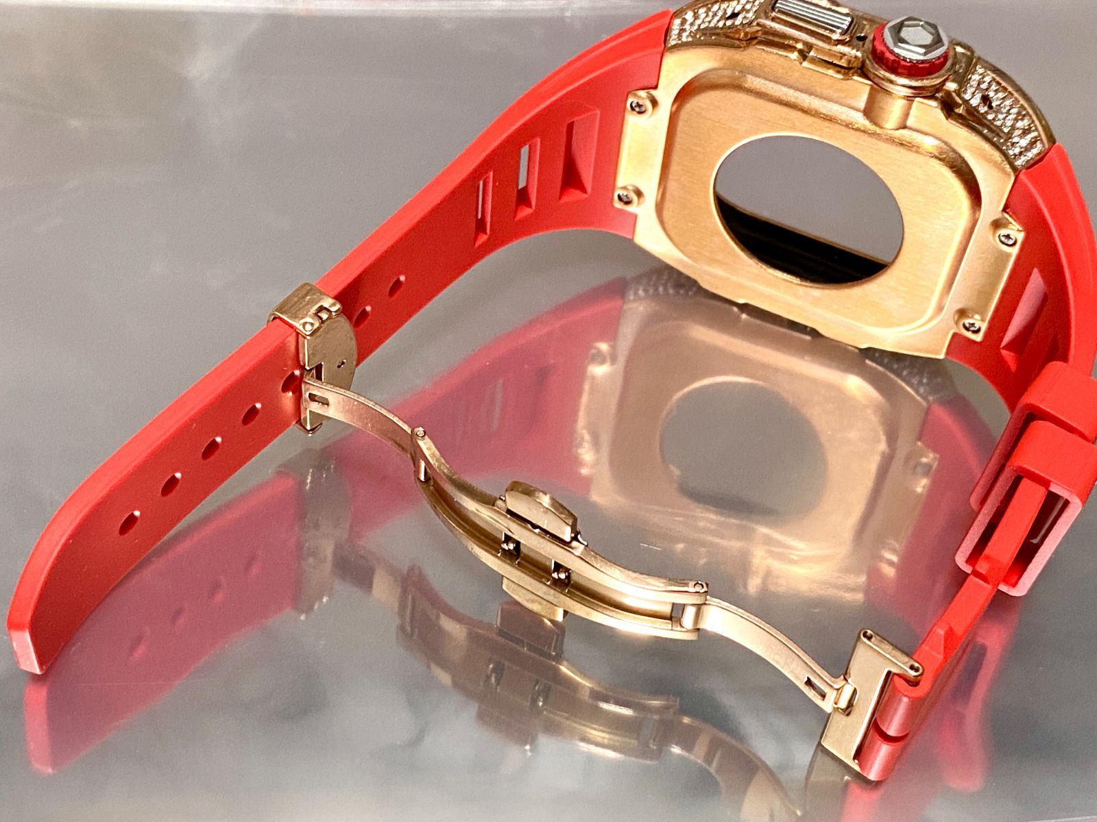 アップルウォッチラバーバンドベルトウルトラAppleWatchカバー49mmケース