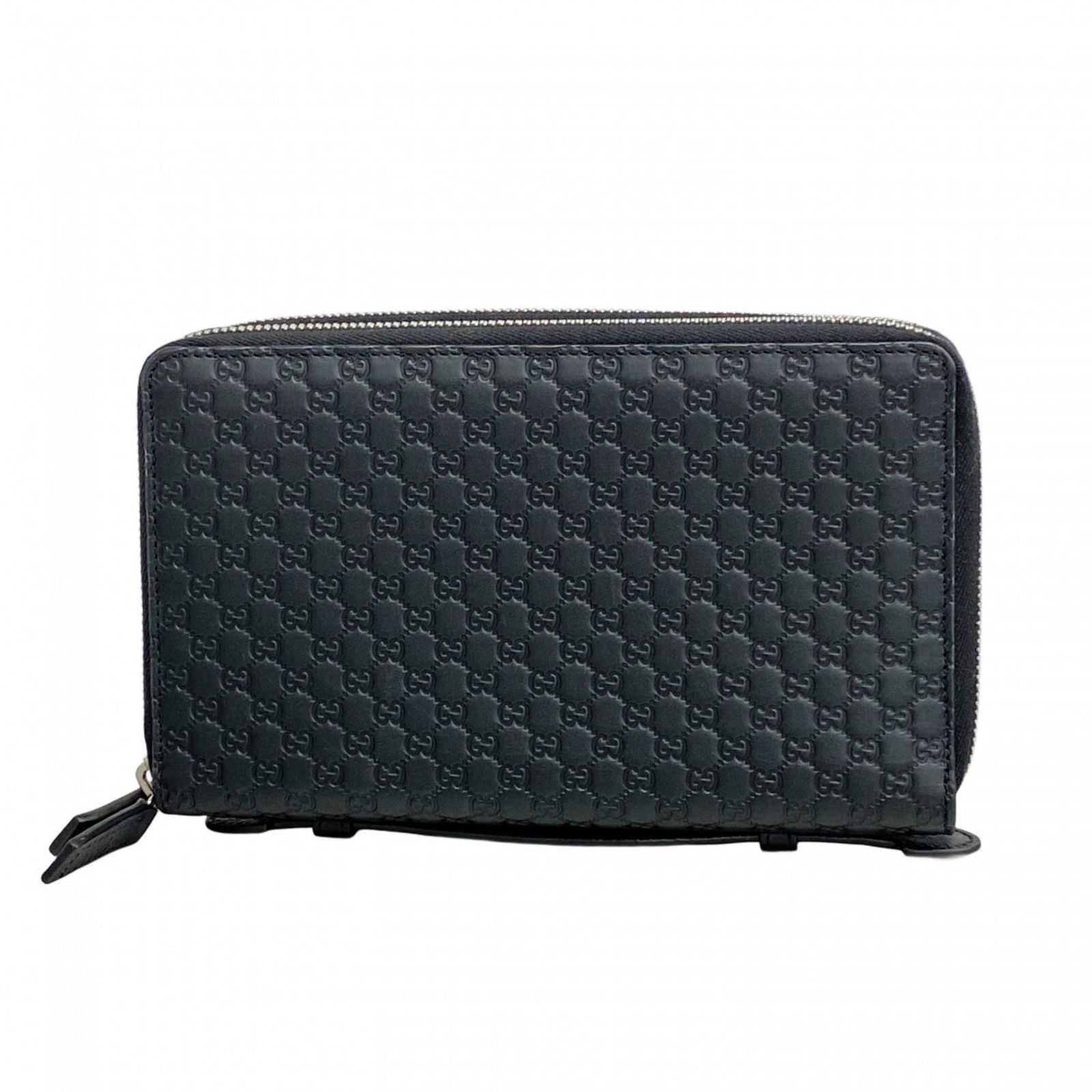 グッチ(Gucci) グッチ 長財布 マイクログッチシマ 449246 0416 レザー ブラック メンズ