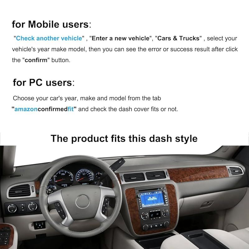 ダッシュカバー ダッシュボード カバー マット カーペットパッド シボレー タホ 2007-2013 シボレー シルバラード LTZ 2007-2013 アバランチ 2007-2013 キャデラック エスカレード 2008-2013 GMC サバーバン デ 1