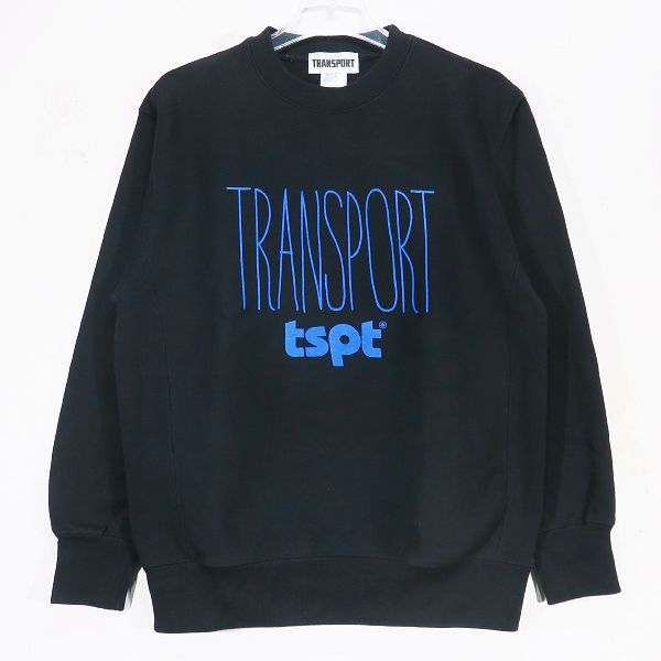 美品 TRANSPORT トランスポート tspt LOGO SWEAT クルーネック ロゴ 