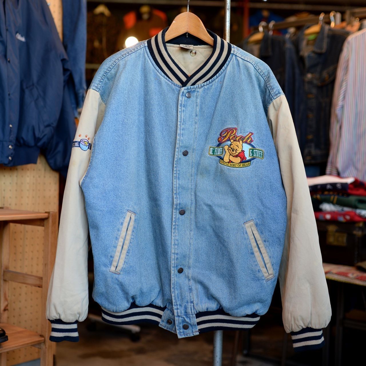 プーさん スタジャン 90s ディズニーワールド スタジャン ブルゾン