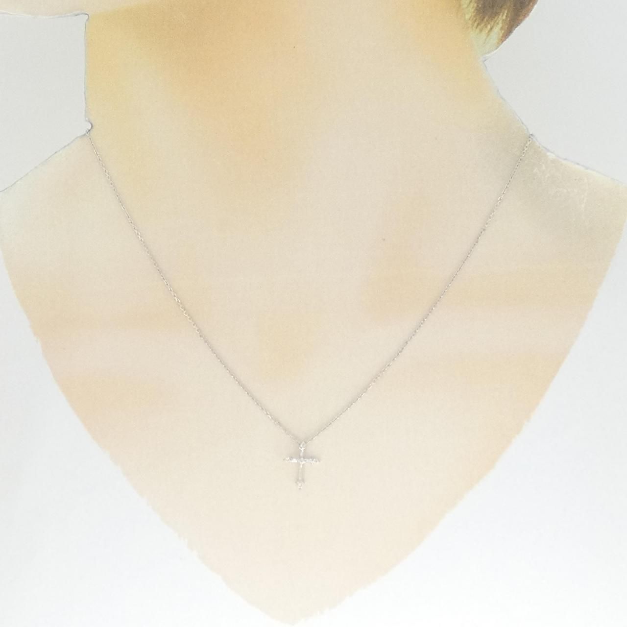 K10WG クロス ダイヤモンド ネックレス 0.04CT - メルカリ