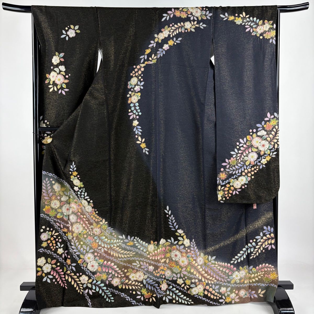 振袖 身丈168cm 裄丈66cm M 袷 徳永憲峯 落款 辻が花 金通し