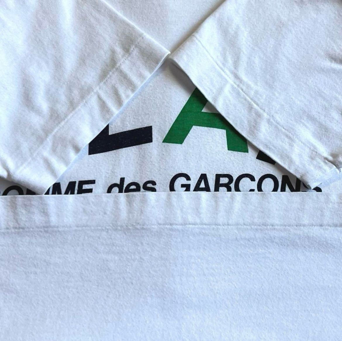 希少 00s 当時物 PLAY COMME des GARÇONS コムデギャルソン 白 短丈T 