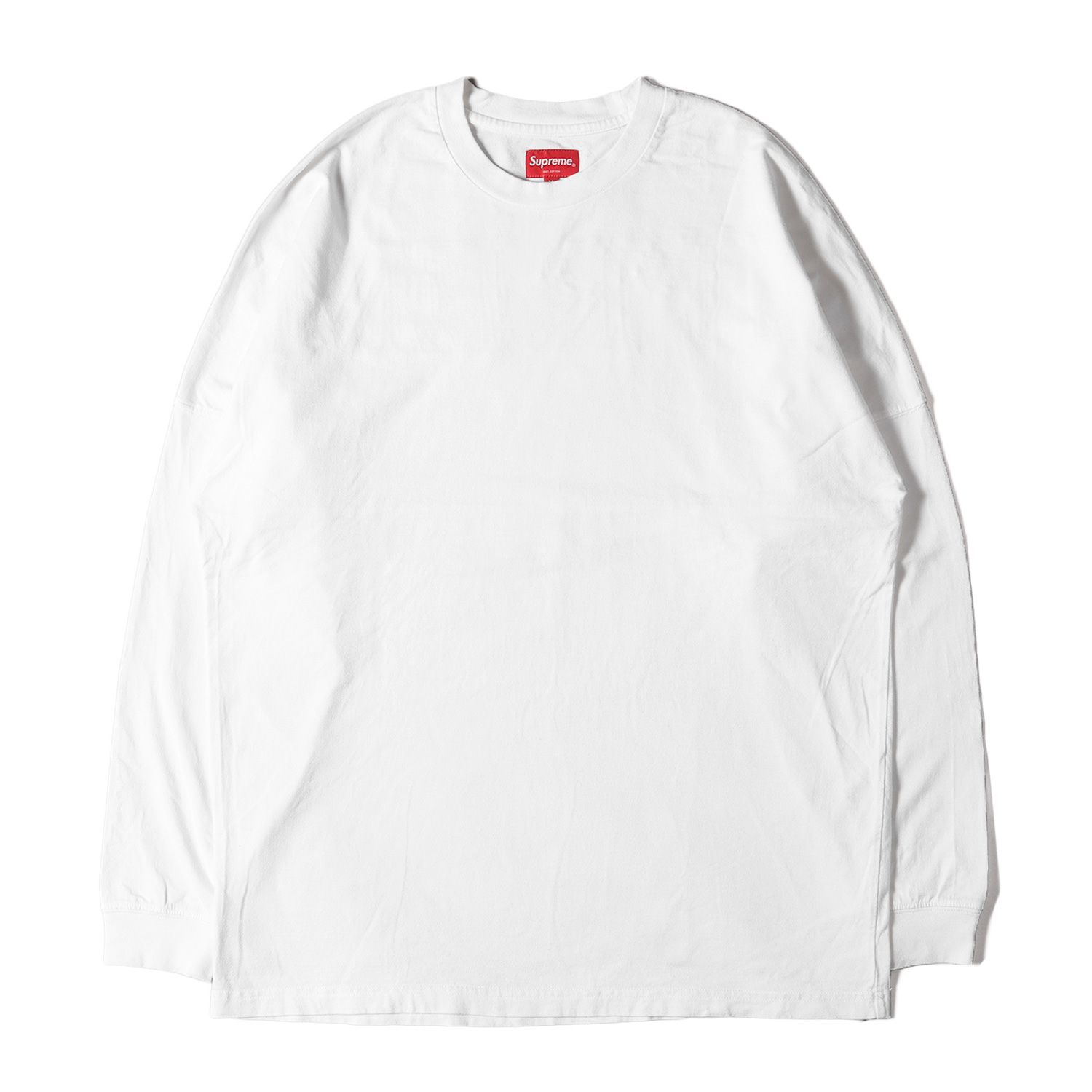 Supreme シュプリーム Tシャツ サイズ:M オーバーダイ加工 バックロゴ ロングスリーブ 長袖 クルーネック (Overdyed L/S  Top) 20SS ホワイト 白 ロンT トップス シンプル ストリート カジュアル ブランド